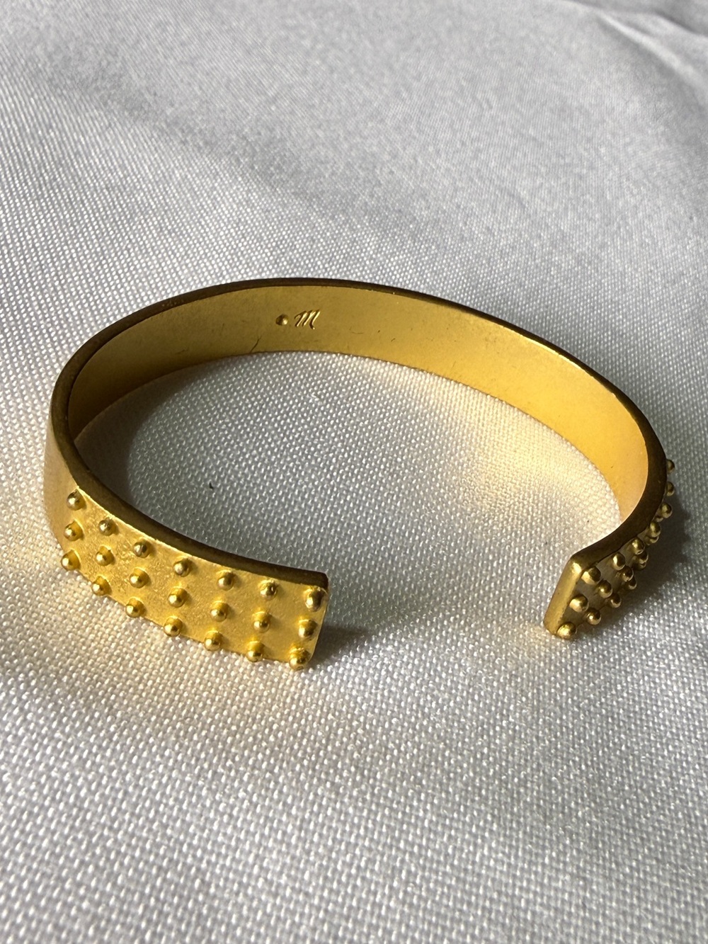 Madewell Gold Tone Studded Open Cuff Bracelet Statement Jewelry